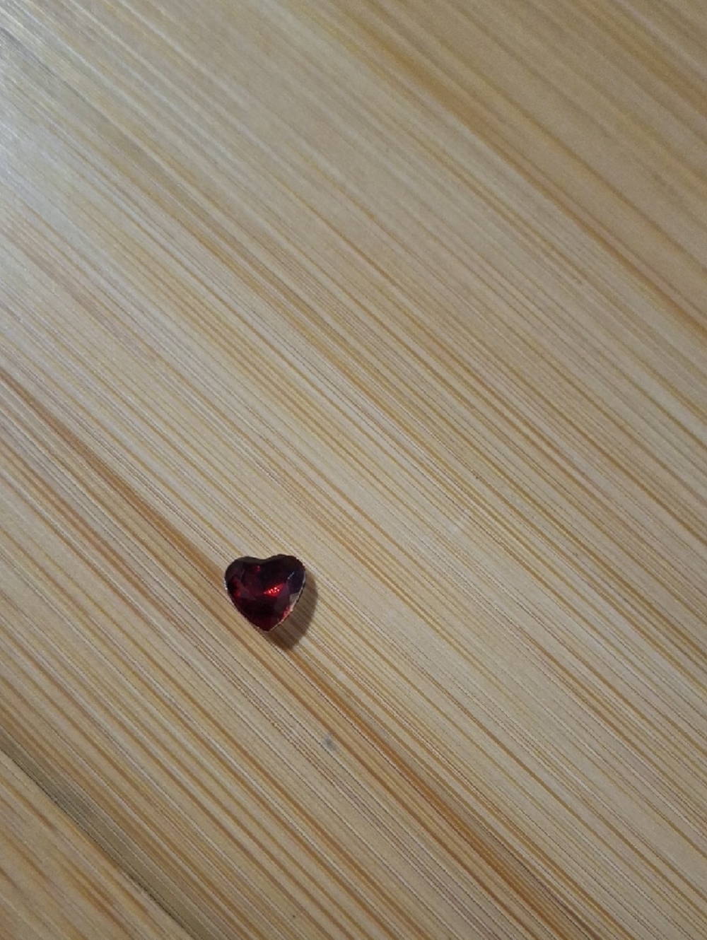 Red Heart-Shaped January Birthstone Charm for Floating Lockets
